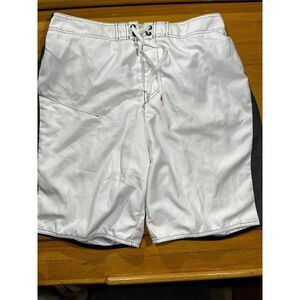 Tony Hawk Board Shorts Mens XL White and Blue Mesh Lining Swim Trunks
